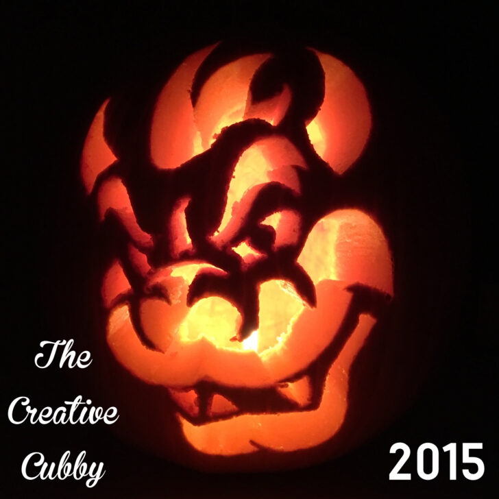 Printable Bowser Pumpkin Stencil