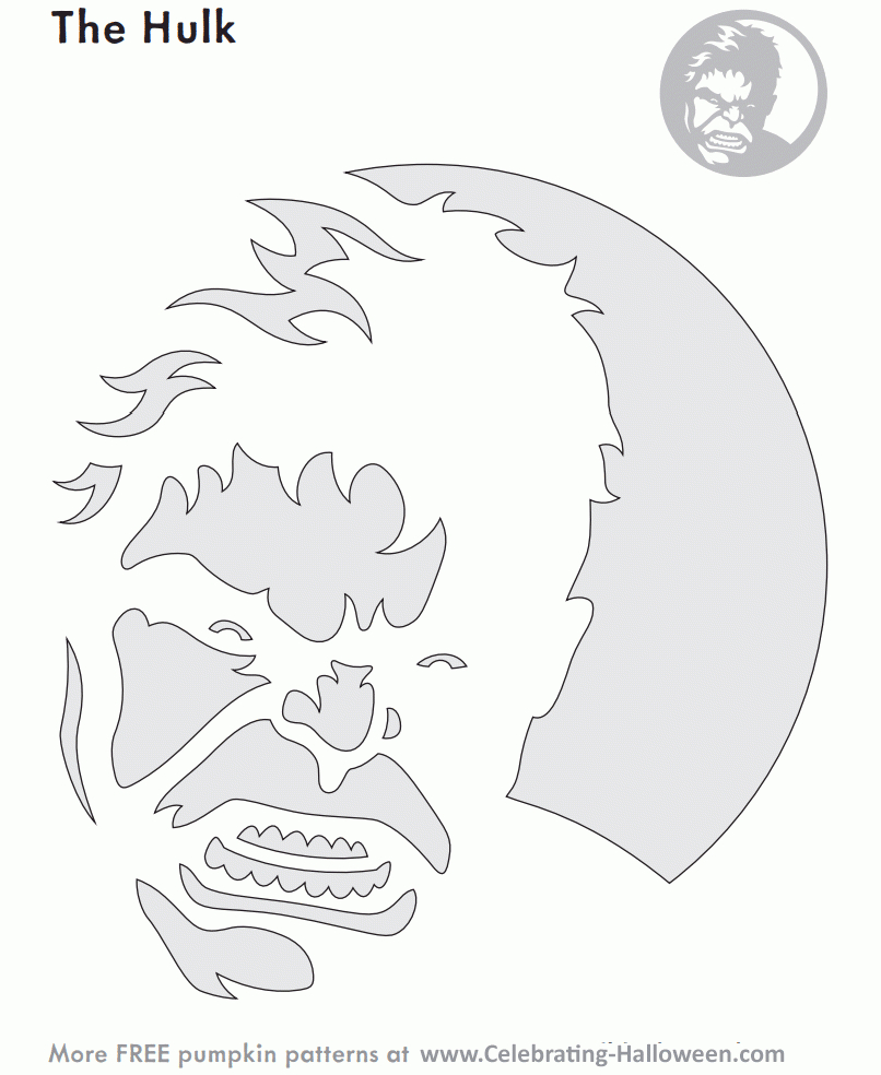 The Hulk Pumpkin Carving Stencil - Free Download - Celebrating with Printable Hulk Pumpkin Stencil