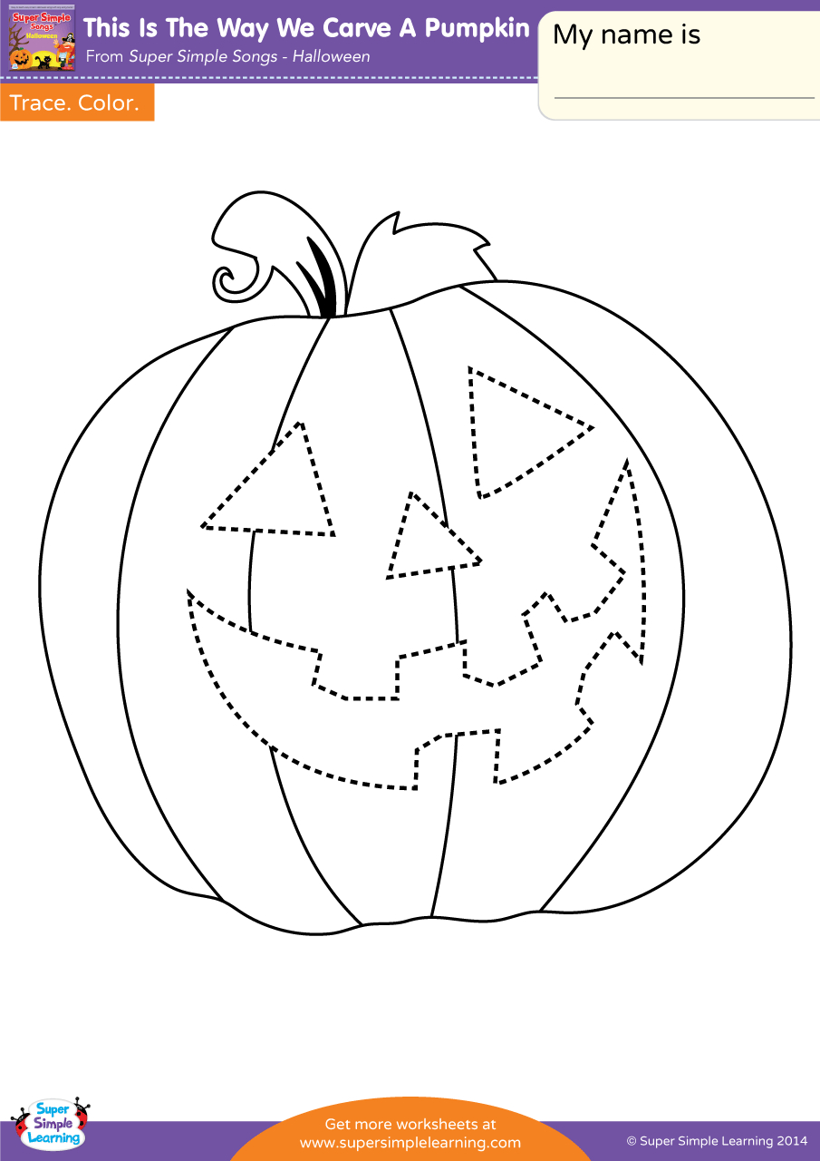 This Is The Way We Carve A Pumpkin Worksheet - Trace - Super Simple with regard to Free Printable Pumpkin Tracing Sheet