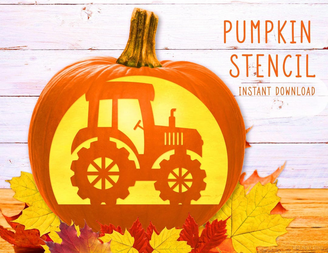 Tractor Pumpkin Stencil, Tractor Truck Printable Stencil, Jack O&amp;#039; Lantern,  Farm Pumpkin Carving Template, Halloween, Instant Download - Etsy Denmark with Tractor Pumpkin Stencil Printable