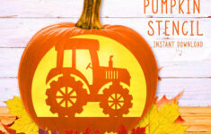 Tractor Pumpkin Stencil, Tractor Truck Printable Stencil, Jack O regarding Free Printable Tractor Pumpkin Stencil