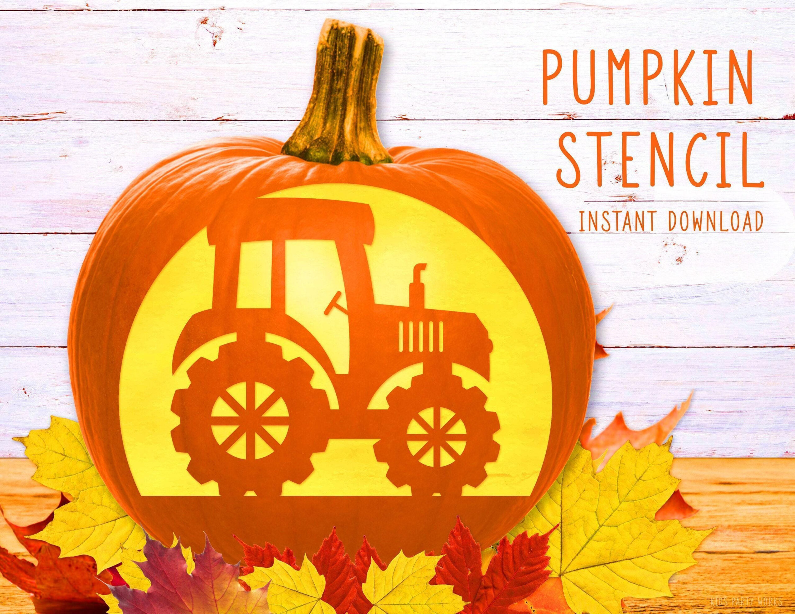 Tractor Pumpkin Stencil, Tractor Truck Printable Stencil, Jack O regarding Free Printable Tractor Pumpkin Stencil