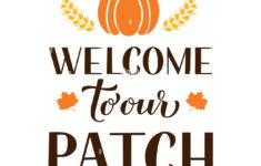 Welcome To Our Patch Quote With Hand Drawn Pumpkin. Vector in Pumpkin Patch Printable Sign
