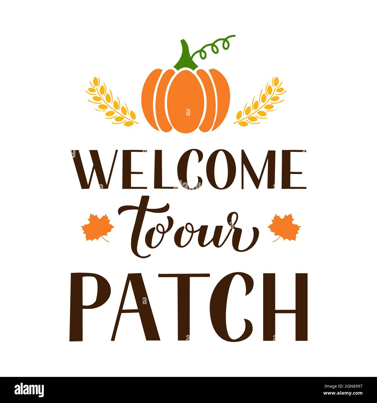 Welcome To Our Patch Quote With Hand Drawn Pumpkin. Vector in Pumpkin Patch Printable Sign