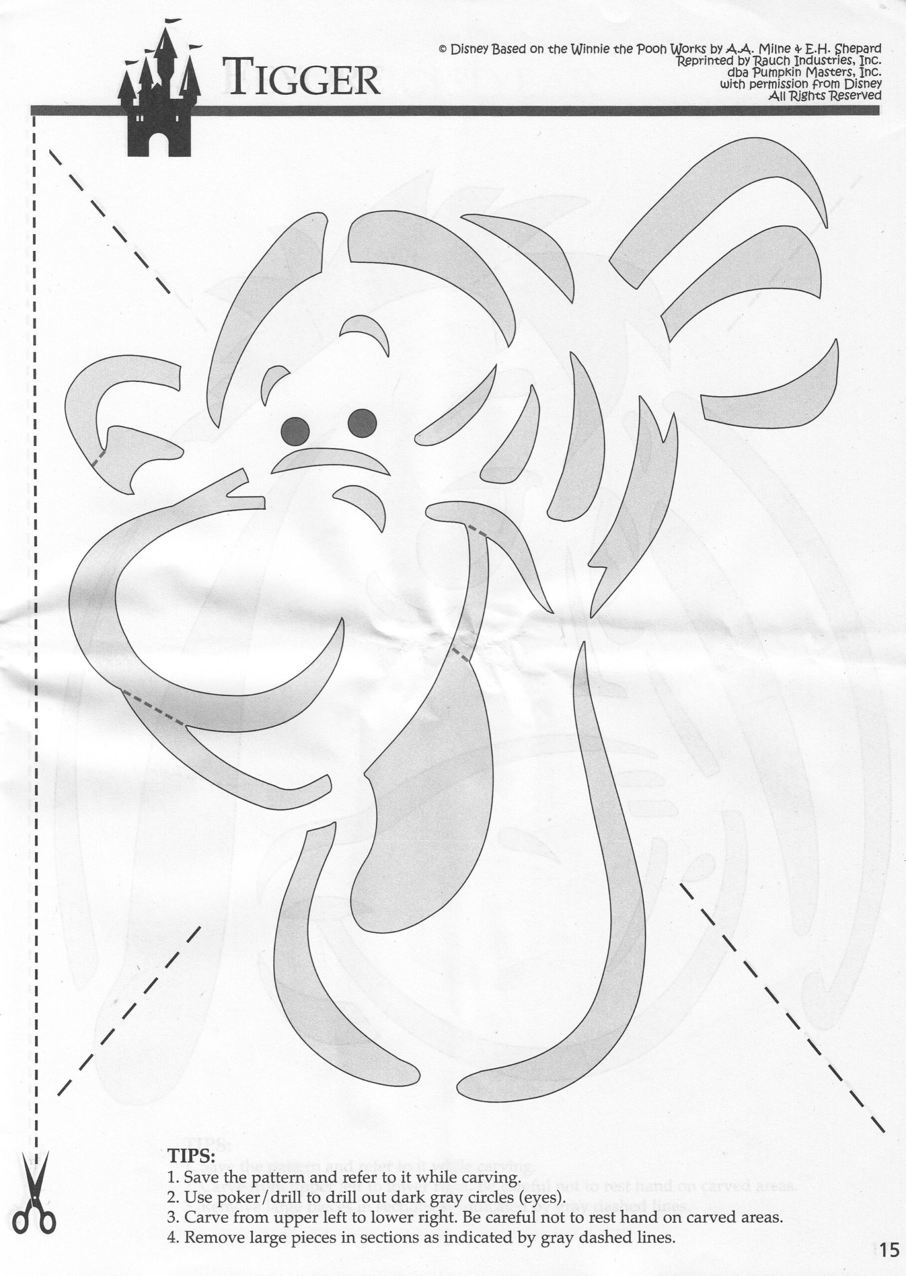 Winnie The Pooh: Tigger (Free Pumpkin Stencil - Pumpkin Pattern in Printable Winnie The Pooh Pumpkin Stencil