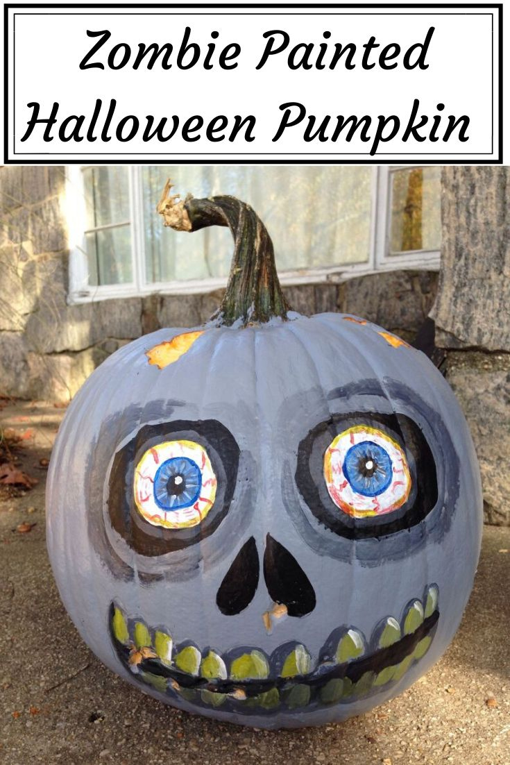 Zombie Painted Halloween Pumpkin intended for Pumpkin Painting Ideas Zombie